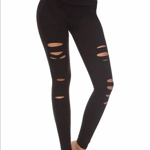 NWOT Cutout Ripped Tummy Control Skinny Leggings